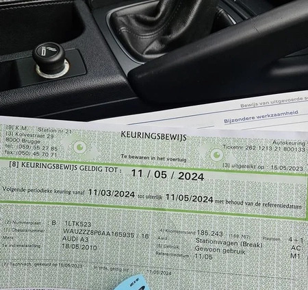Audi A3 cena 28900 przebieg: 192000, rok produkcji 2010 z Chęciny małe 497